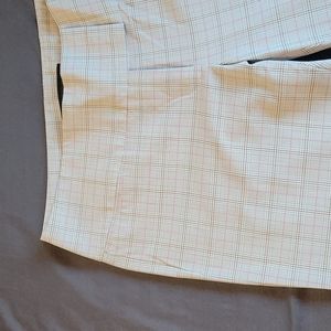 Express Design Studio Publicist Bootcut Flare Pants Gray Hot Pink Plaid